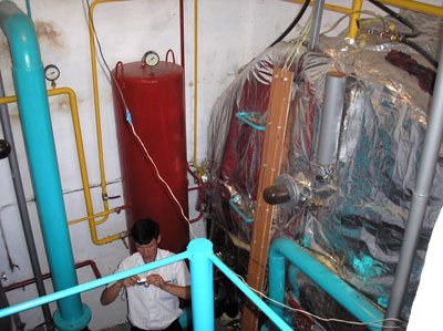 Operating room of biogas plant in Aikomdan cooperative, Kyrgyzstan 