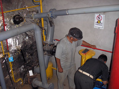 Operating room of biogas plant of Zakeshev, Kyrgyzstan 