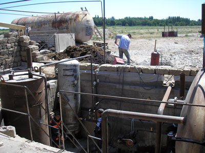 Installation of the biogas plant of Aripzonov, Kasakhstan 