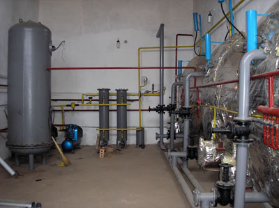 Operating room of biogas plant of Ak-Sarai Farm, Kyrgyzstan 