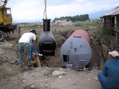  Installation of the dogester of the biogas plant of Zarja Community, Kyrgyzstan 