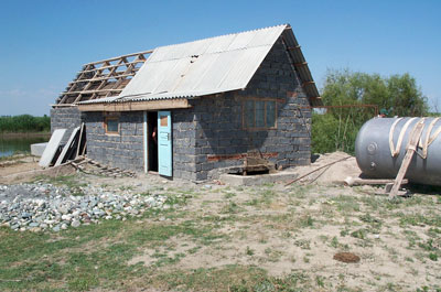 External view of the biogas plant of Nurdanbek farm, Kyrgyzstan