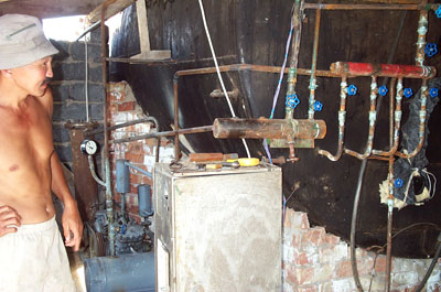 Operating room of the biogas plant of Nurdanbek farm, Kyrgyzstan 