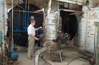 Operating room of biogas plant in Kirovetz farm, Kyrgyzstan