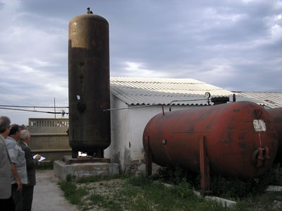 External view  of biogas plant in Kirovetz farm, Kyrgyzstan 